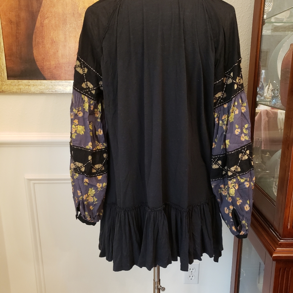 Black LS Free People Blouse/Tunic - Picture 6 of 7